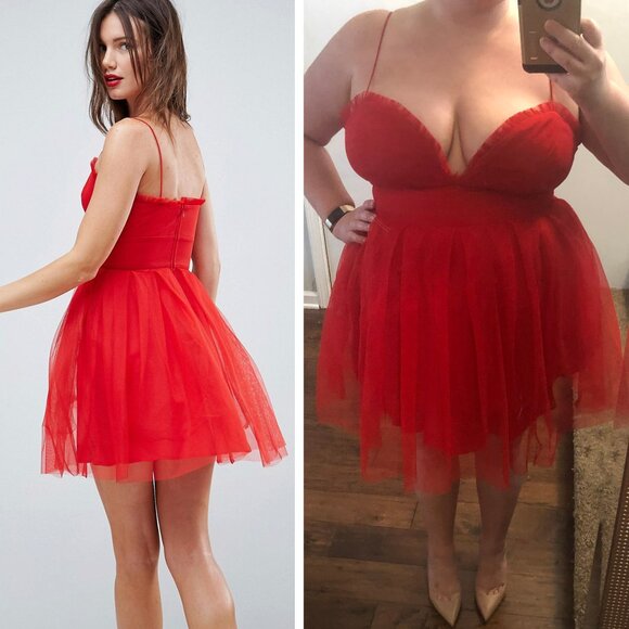 ASOS Cami Ruffle Mesh Mini Dress - Picture 2 of 3